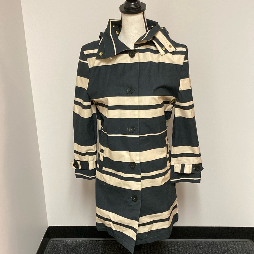 NWT Feller Navy/Black and White Trench Coat